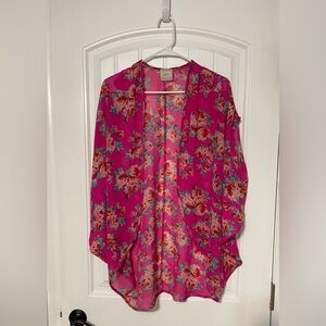 Nymphe Hot Pink Floral Kimono